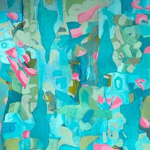 ART Abstract Painting Mixed Media on Paper Vibrant Colorful a Collectors…